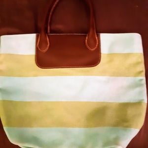 Master's Green Tote Bag with Leather Straps